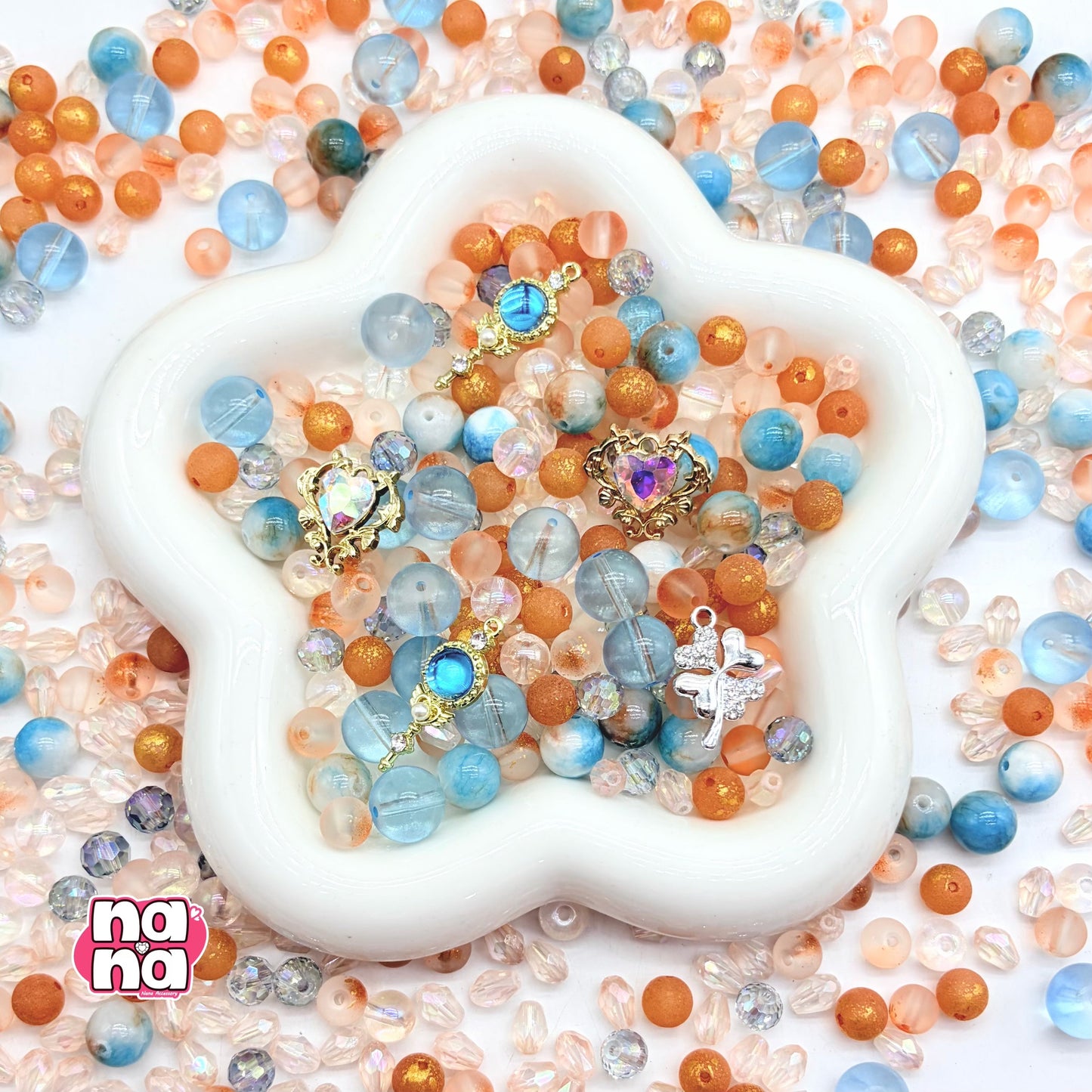 【A1181】いざ 手のなる方へと 高品質天然石XクリスタルXガラス(8+10+12)