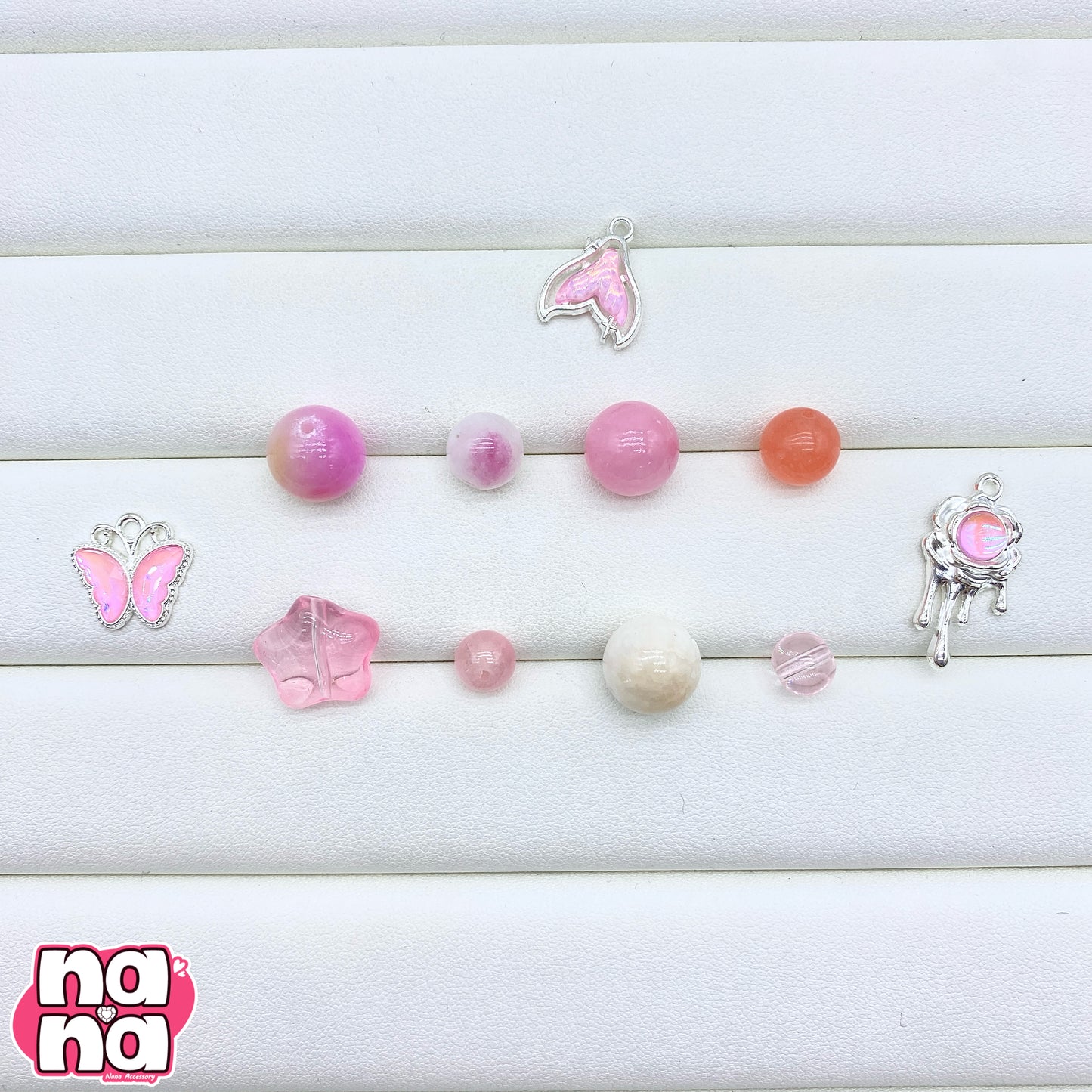 【Y872】花のように 高品質クォーツ&ガラス（10*10）