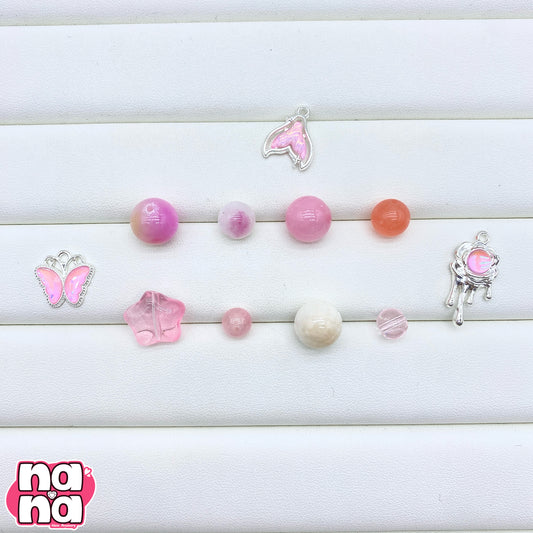 【Y872】花のように 高品質クォーツ&ガラス（10*10）