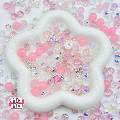 【Y880】シャボン玉 高品質クォーツ&ガラス&閃光ビーズ（10*10）