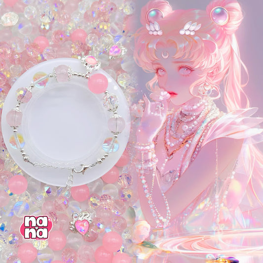 【Y880】シャボン玉 高品質クォーツ&ガラス&閃光ビーズ（10*10）