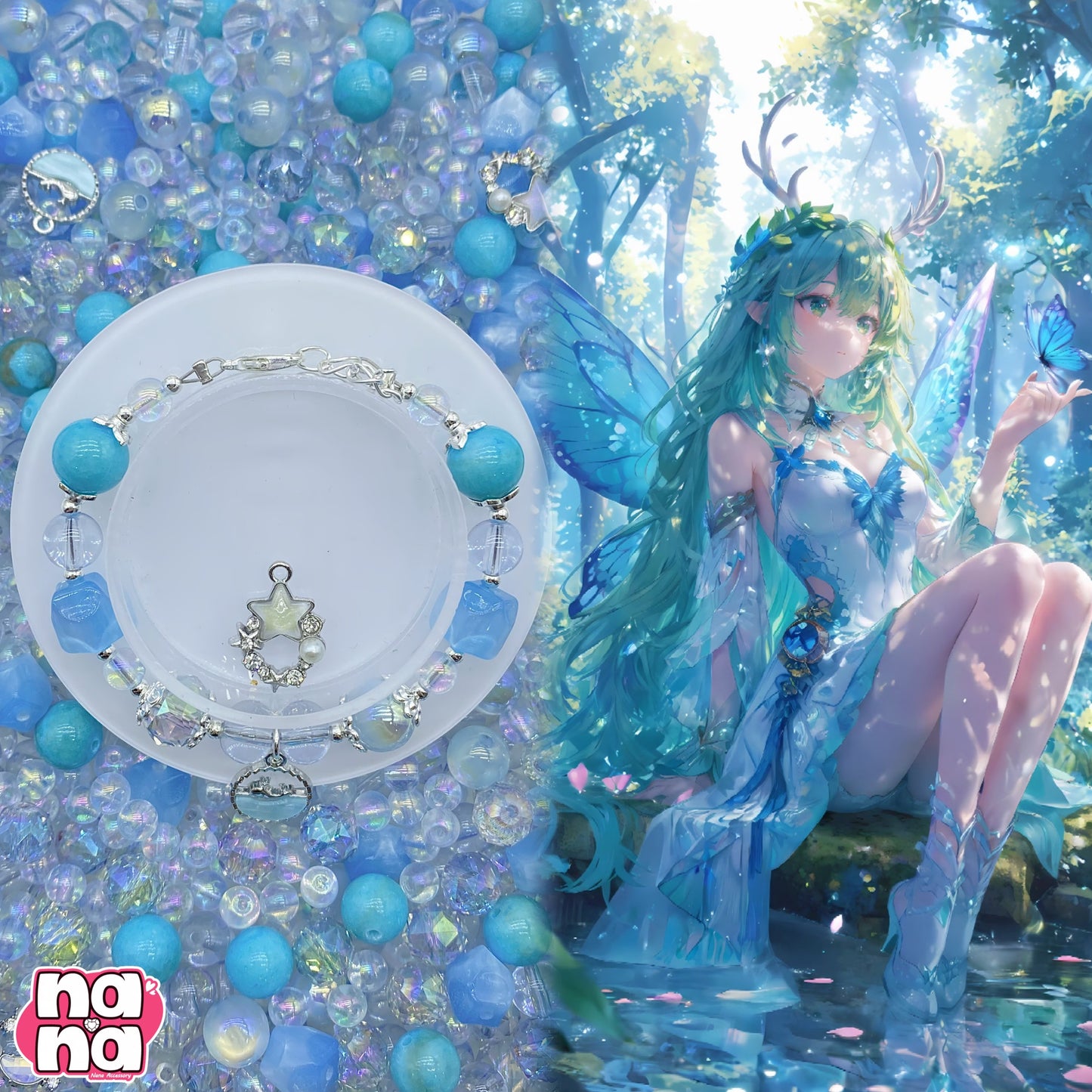 【Y955】湖の妖精 高品質クォーツ&樹脂&ガラス（10*10）