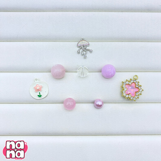 【Y956】珊瑚の姫 高品質クォーツ&ガラス（10*10）