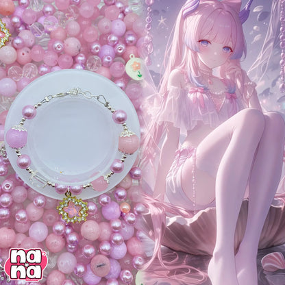 【Y956】珊瑚の姫 高品質クォーツ&ガラス（10*10）