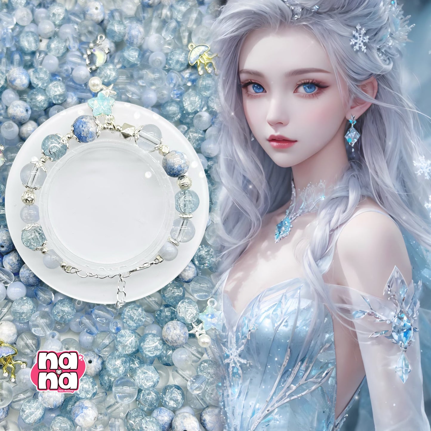 【Y964】雪の奇縁 高品質ガラス（10*10）