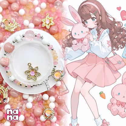 【Y1041】うさぎたちの集会  高品質クォーツ&ガラス（10*10）