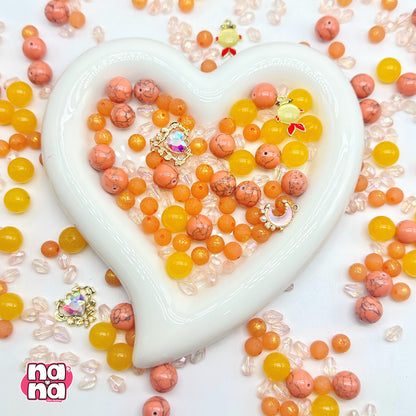 【Y1045】オレンジ   高品質クォーツ&ガラス（10*10）