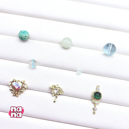 【Y1050】はるのあめ  高品質クォーツ&ガラス（10*10）