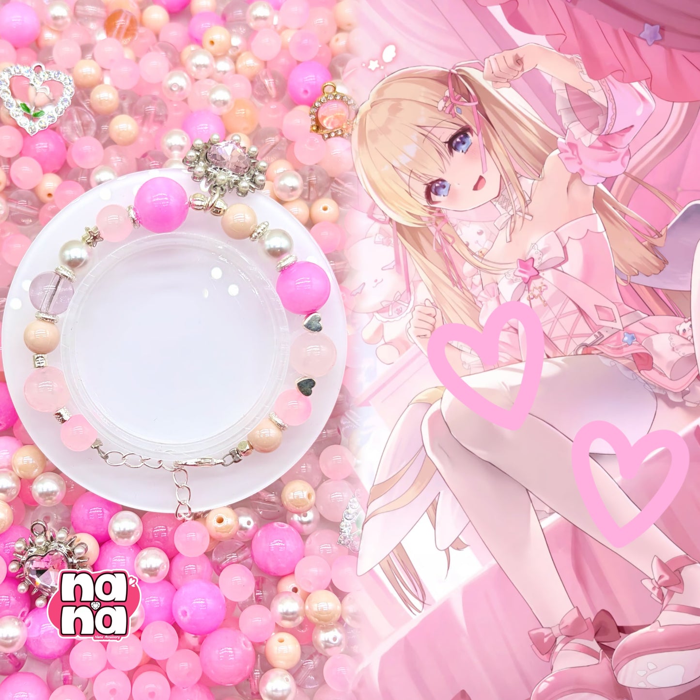 【Y1065】はなのようなきみへ  高品質クォーツ&ガラス（10*10）