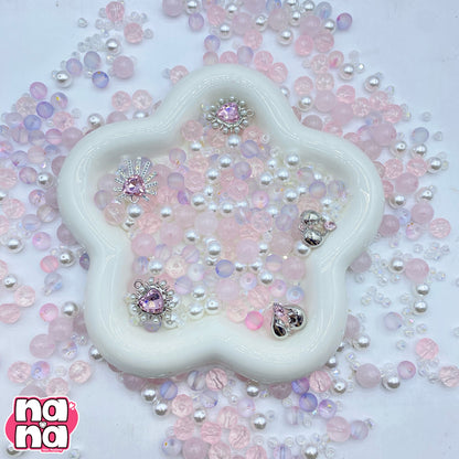 【A1200】重ねた思い出    高品質天然石XガラスXパール（8+10）