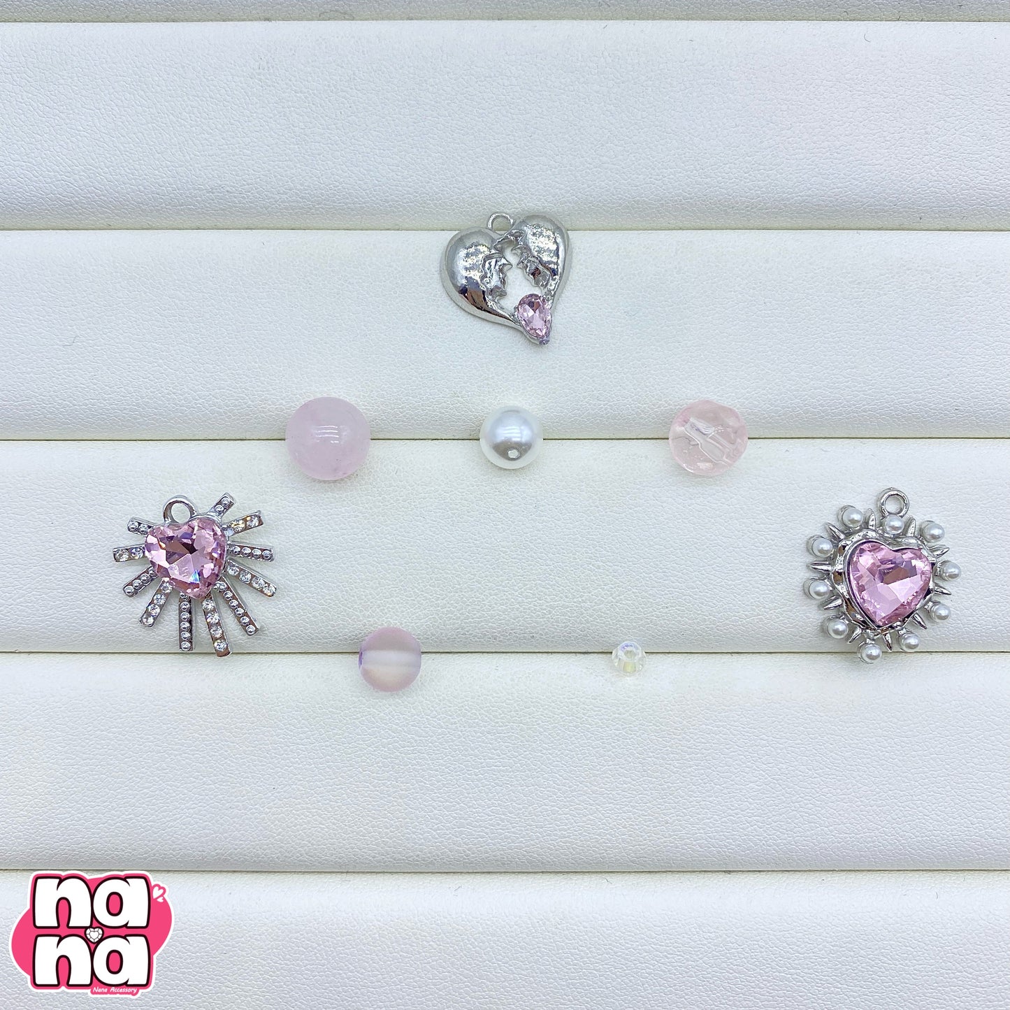 【A1200】重ねた思い出    高品質天然石XガラスXパール（8+10）