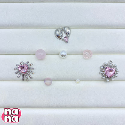 【A1200】重ねた思い出    高品質天然石XガラスXパール（8+10）