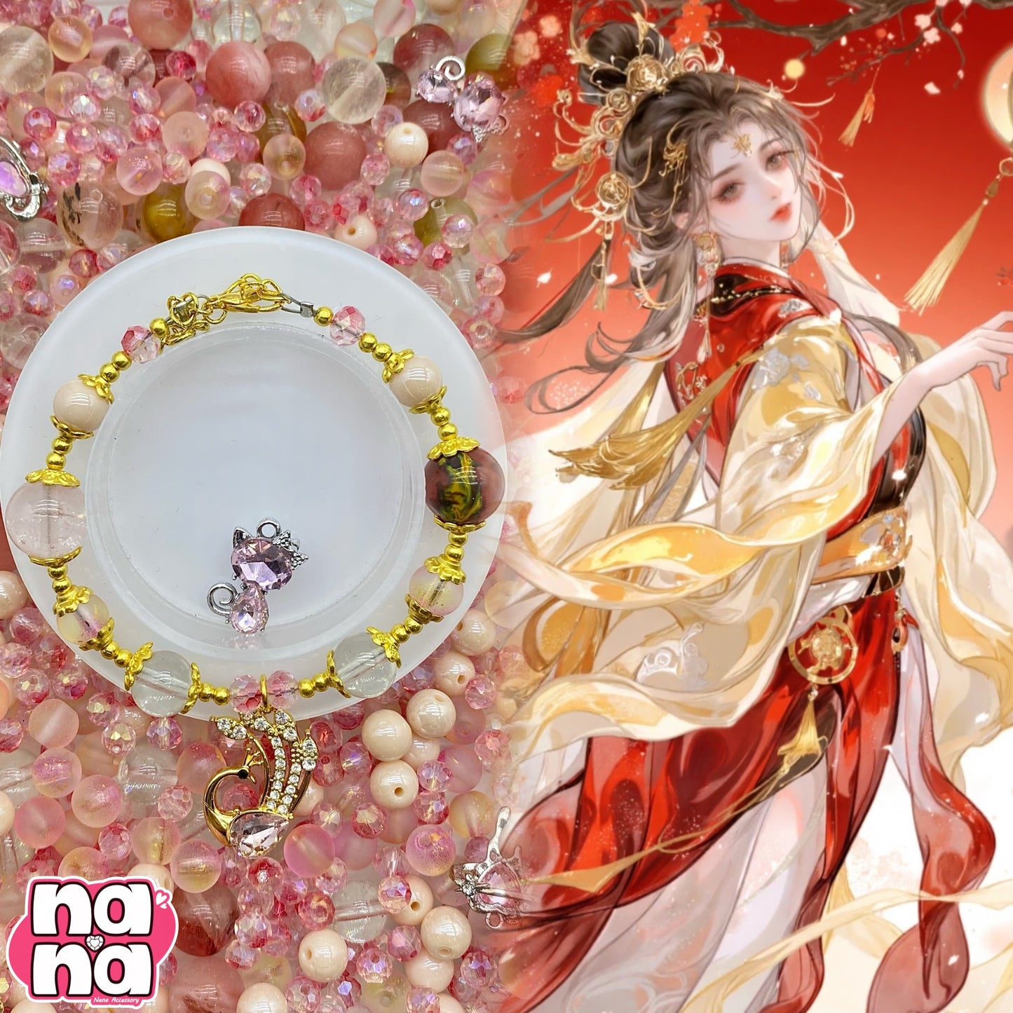 【A1201】愛、テキサス    高品質天然石Xガラス（8+10+12）