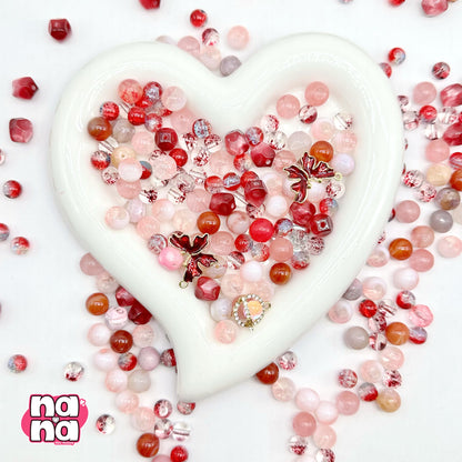 【Y1075】朱色なきみへ  高品質クォーツ&ガラス&樹脂（10*10）