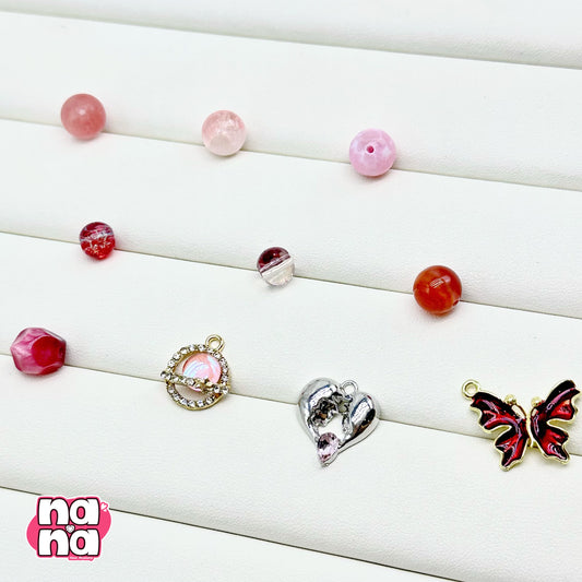 【Y1075】朱色なきみへ  高品質クォーツ&ガラス&樹脂（10*10）