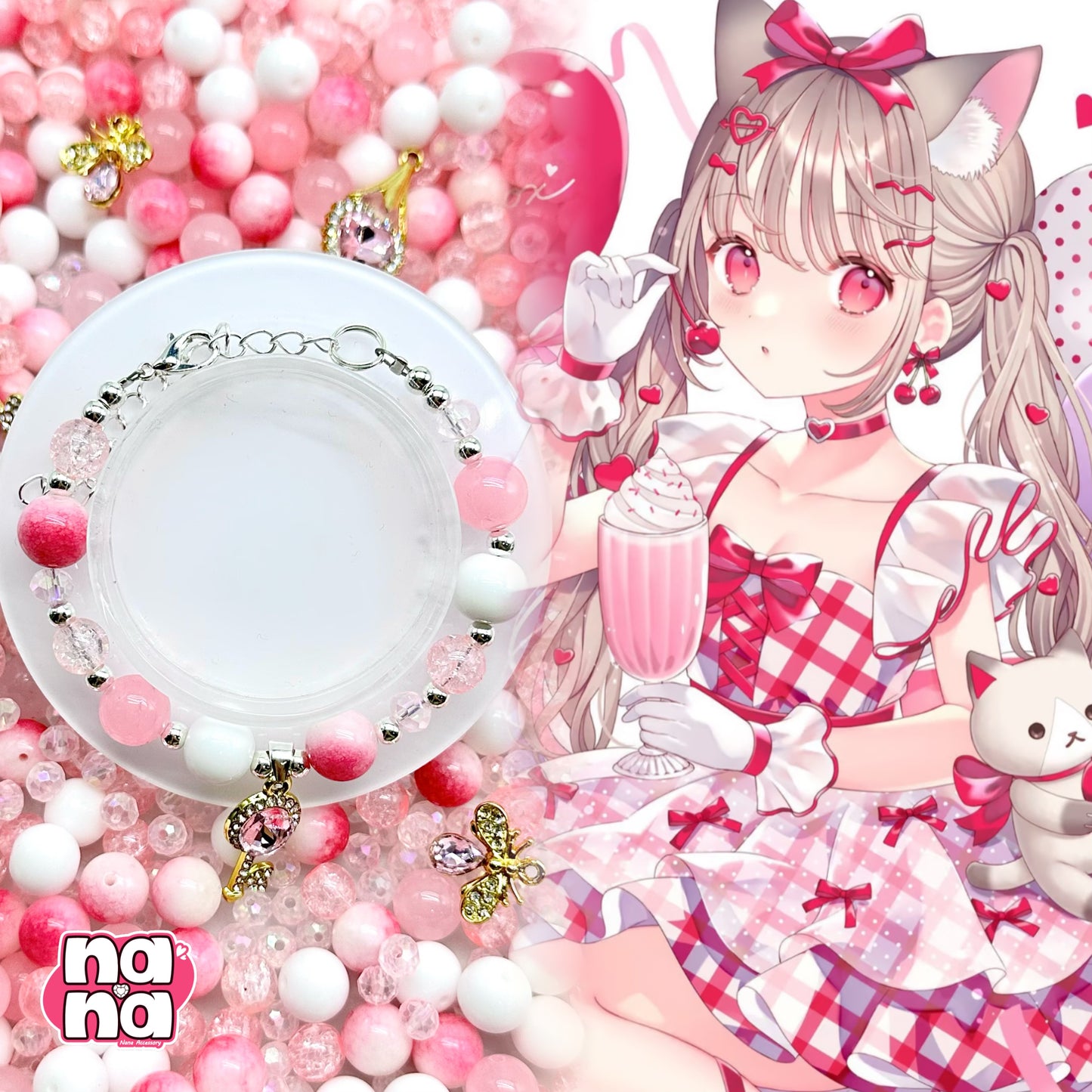 【Y1085】ハニー  高品質クォーツ&ガラス（10*10）