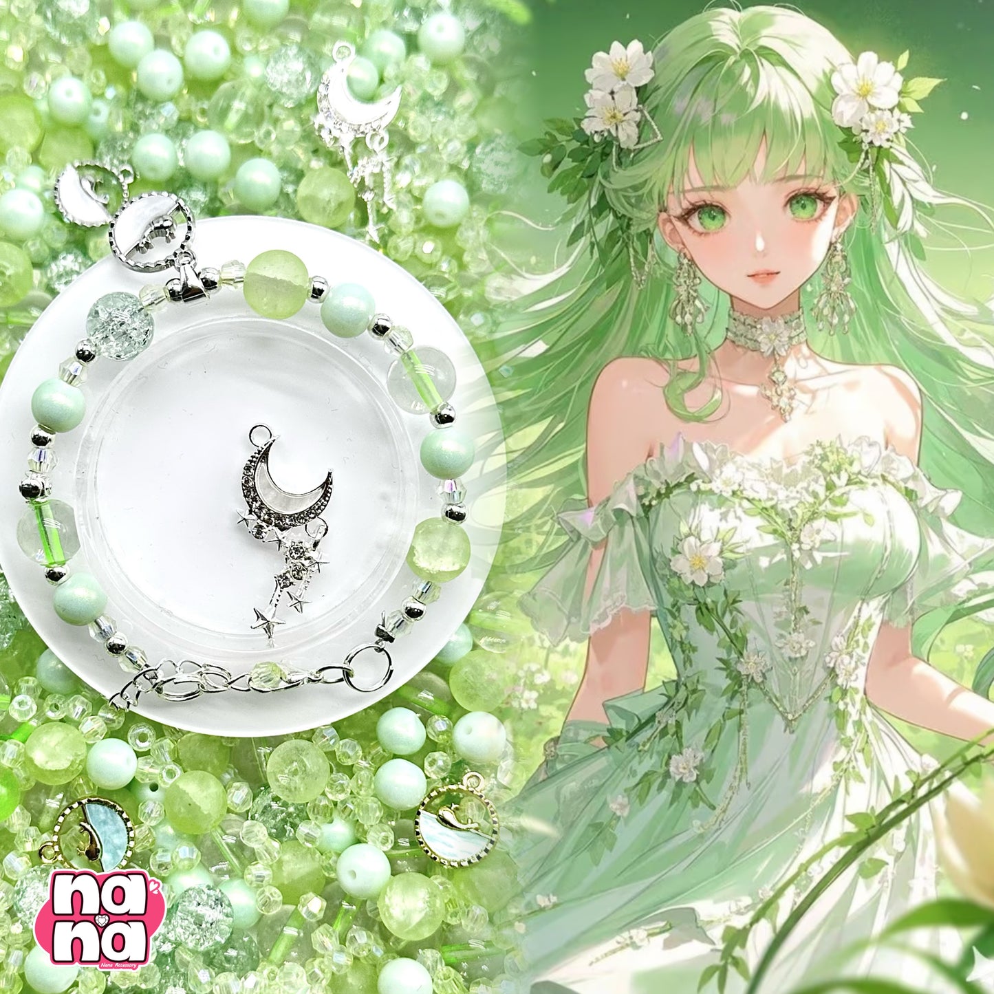 【Y1098】鈴蘭のうた   高品質ガラス（10*10）