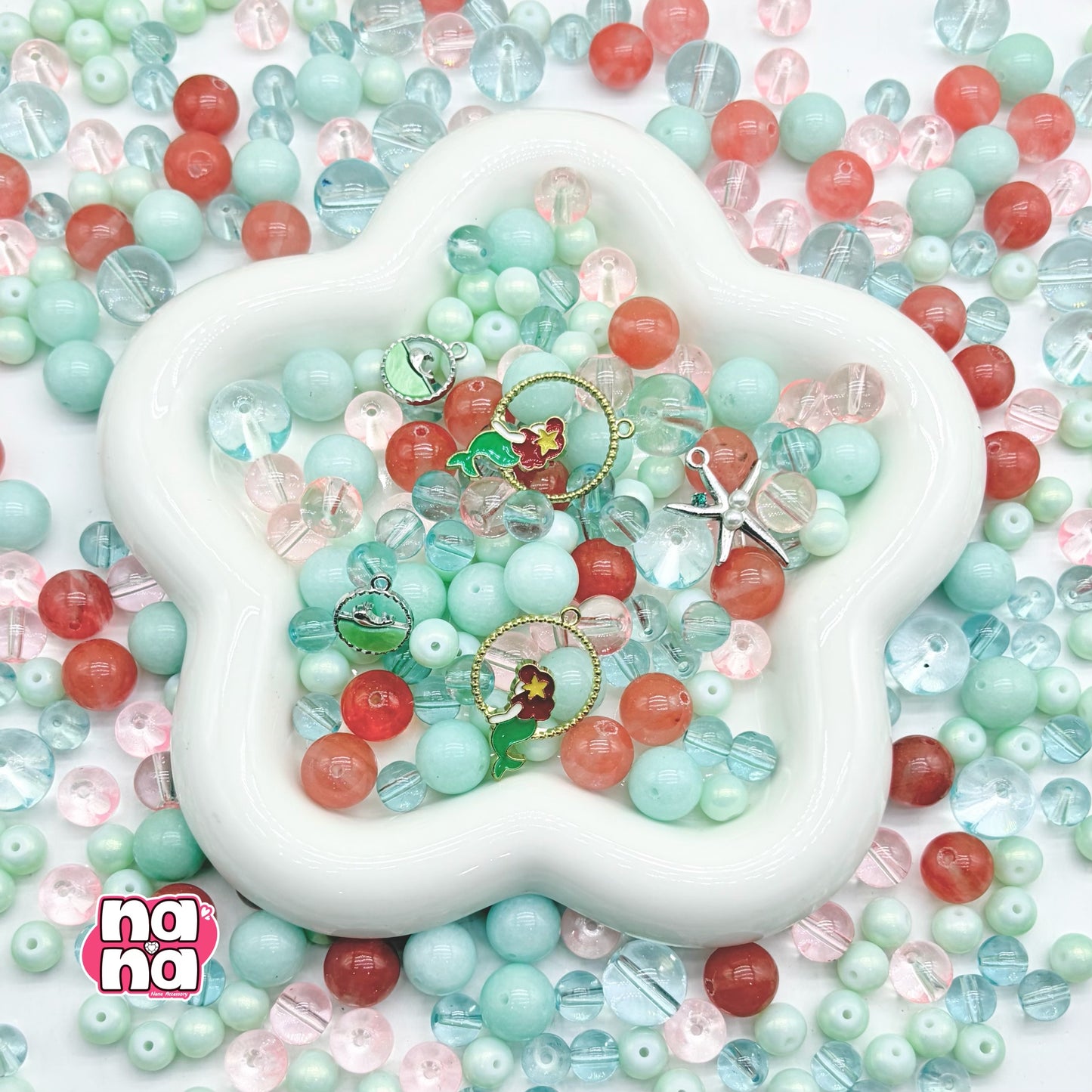 【Y1105】ミントのうみ  高品質クォーツ&ガラス（10*10）