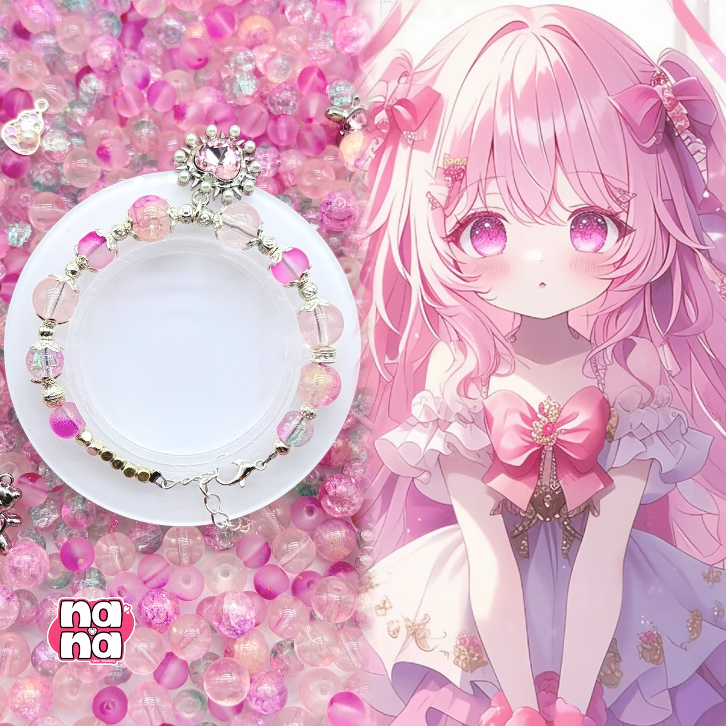 【Y1108】幸せキャンディー   高品質ガラス（10*10）