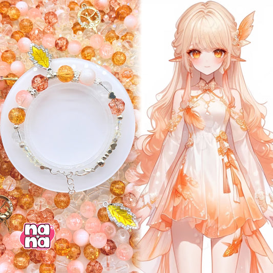 【Y1144】オレンジ飴   高品質ガラス（10*10）