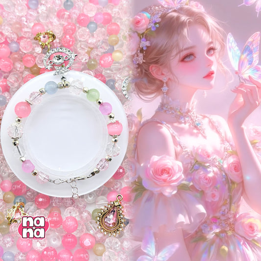 【Y1151】花のように  高品質キャッツアイ&ガラス（10*10）