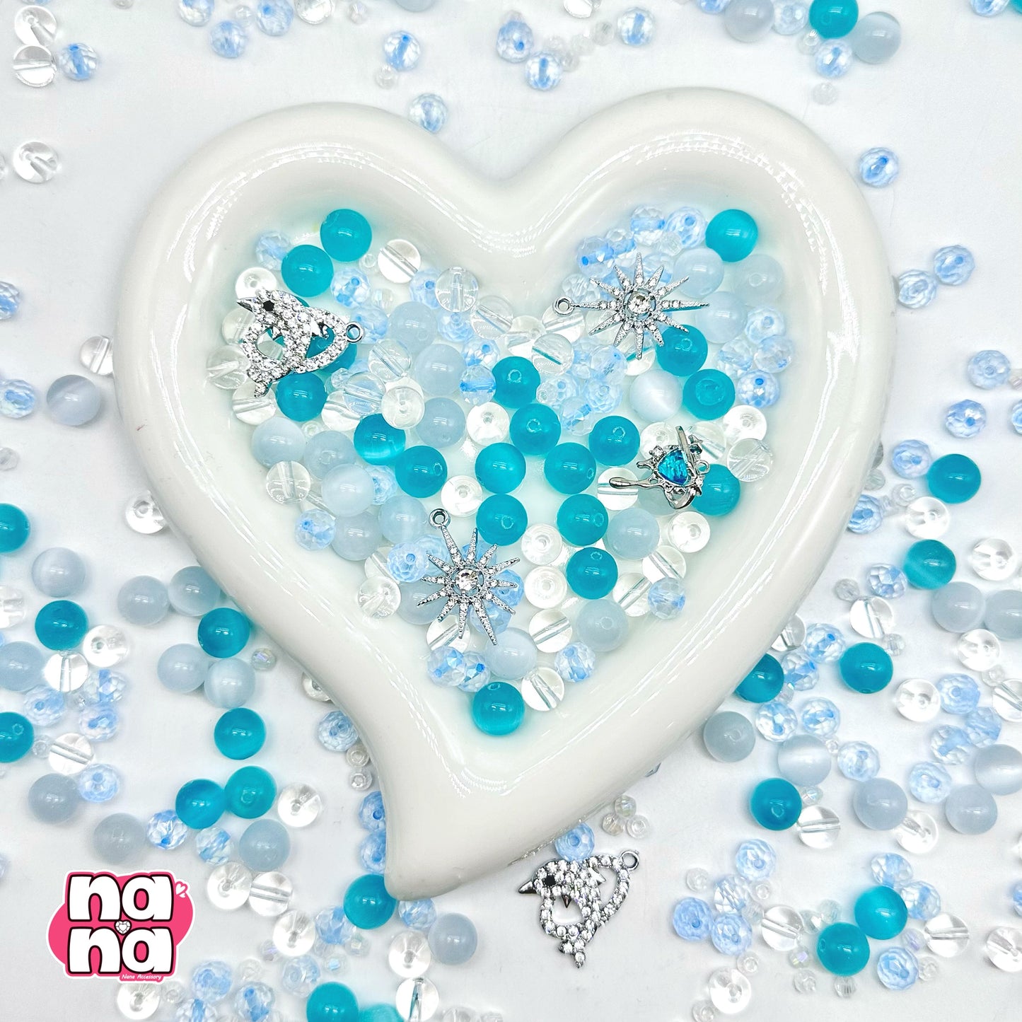 【Y1155】そらのかがみ  高品質キャッツアイ&ガラス（10*10）