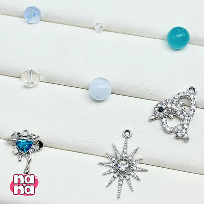 【Y1155】そらのかがみ  高品質キャッツアイ&ガラス（10*10）