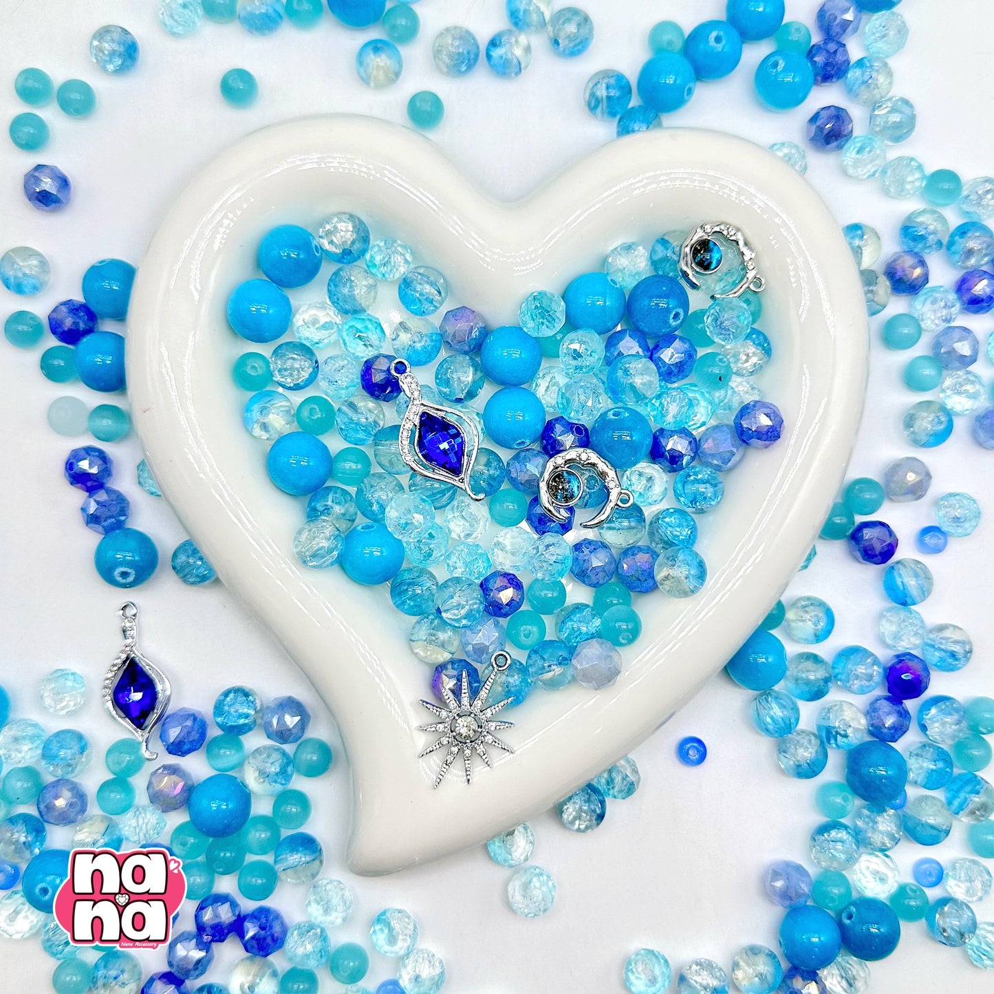 【Y1165】うみのひとしずく  高品質キャッツアイ&ガラス（10*10）