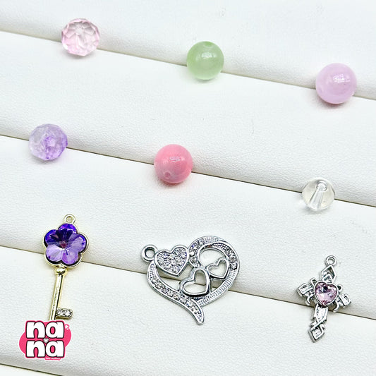 【Y1170】ラブストーリー  高品質キャッツアイ&ガラス（10*10）