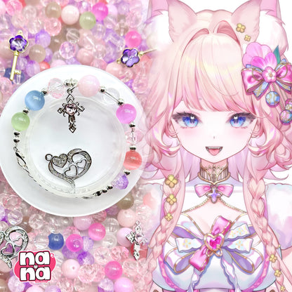 【Y1170】ラブストーリー  高品質キャッツアイ&ガラス（10*10）