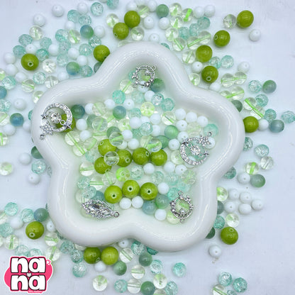 【Y1171】朧月夜  高品質キャッツアイ&ガラス（10*10）