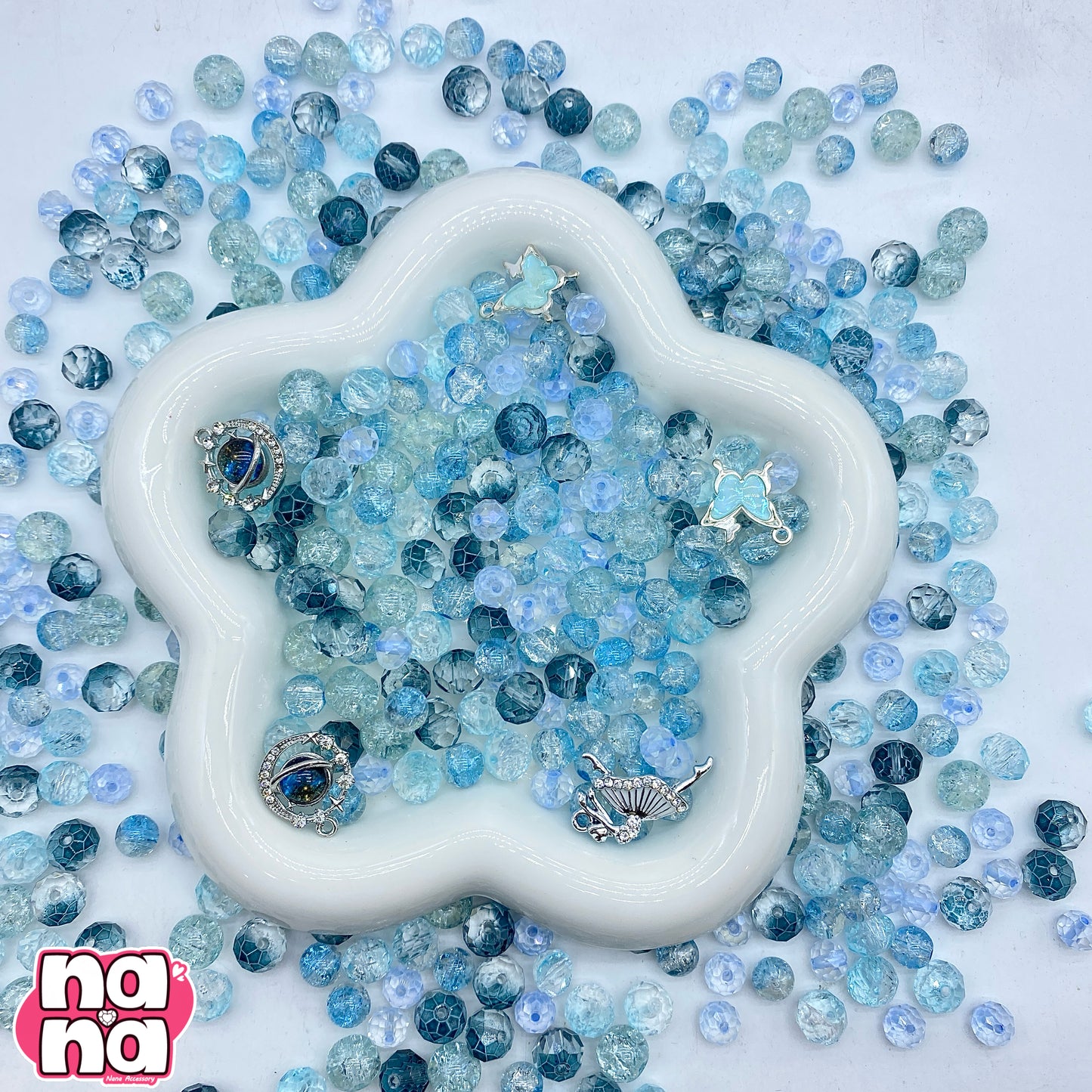 【Y1173】ゆきの花  高品質ガラス（10*10）